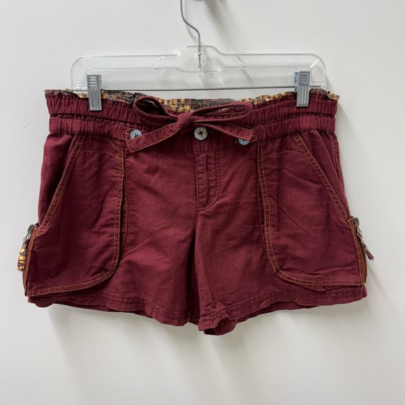 Vintage Free People Maroon Cargo Shorts - Picture 1 of 6